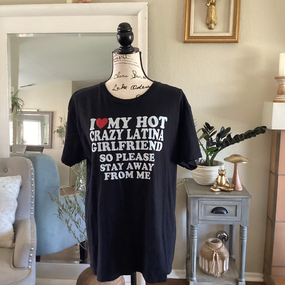 Black Graphic T-Shirt with Bold Text